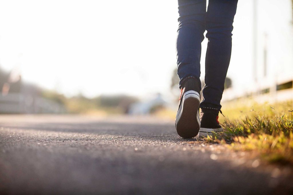 Teenager walking